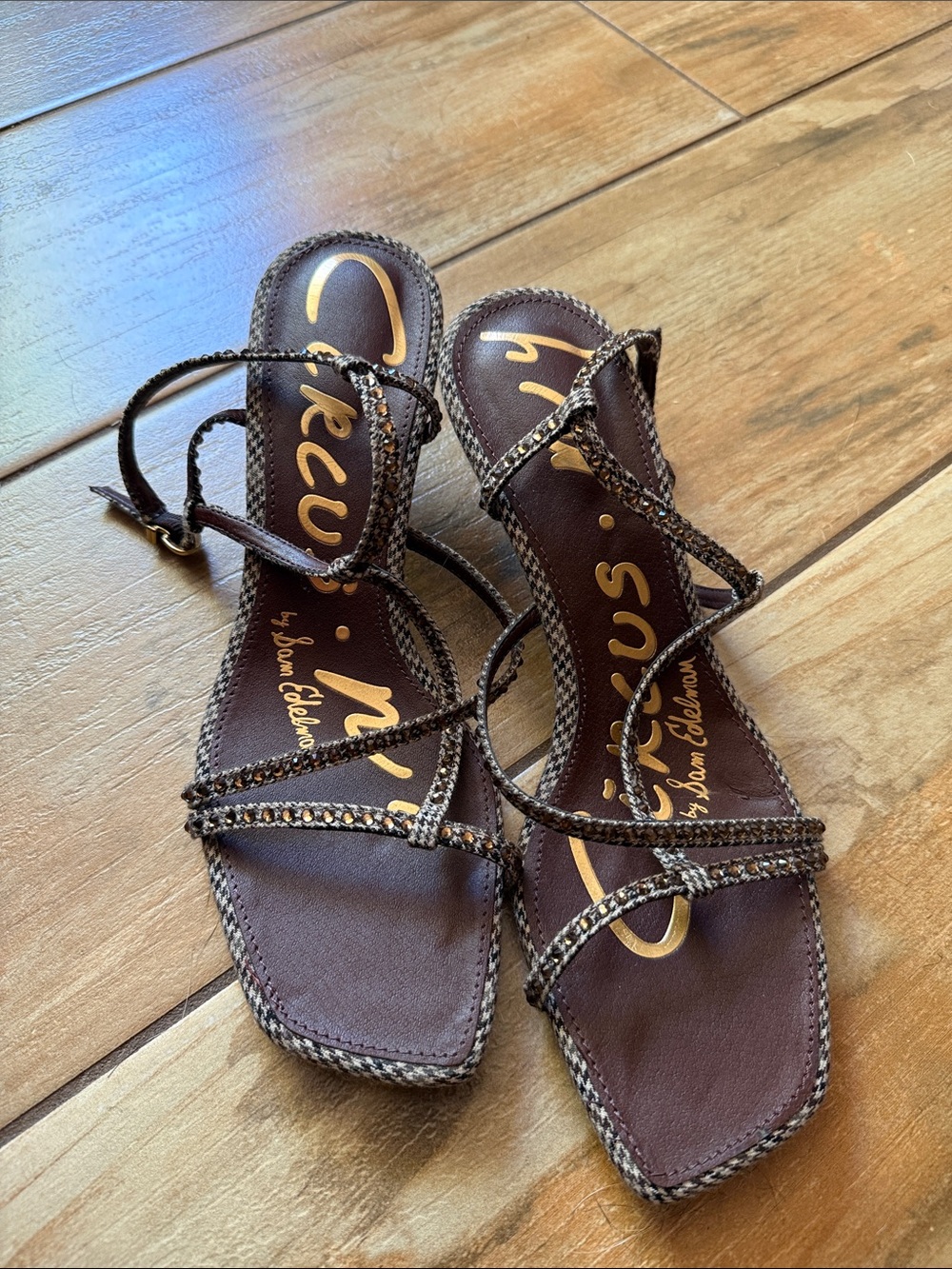 Circus by Sam Edelman Dark Brown Braided Beaded Strappy Sandals